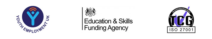 Youth Employment UK, Education & Skills Funding Agency and TCG logos